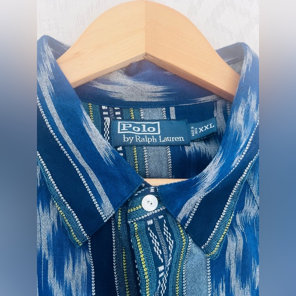 Vintage Polo Ralph Lauren Shirt Mens XXL Aztec Blue Southwest Cowboy Pearl Snap - Picture 3 of 8